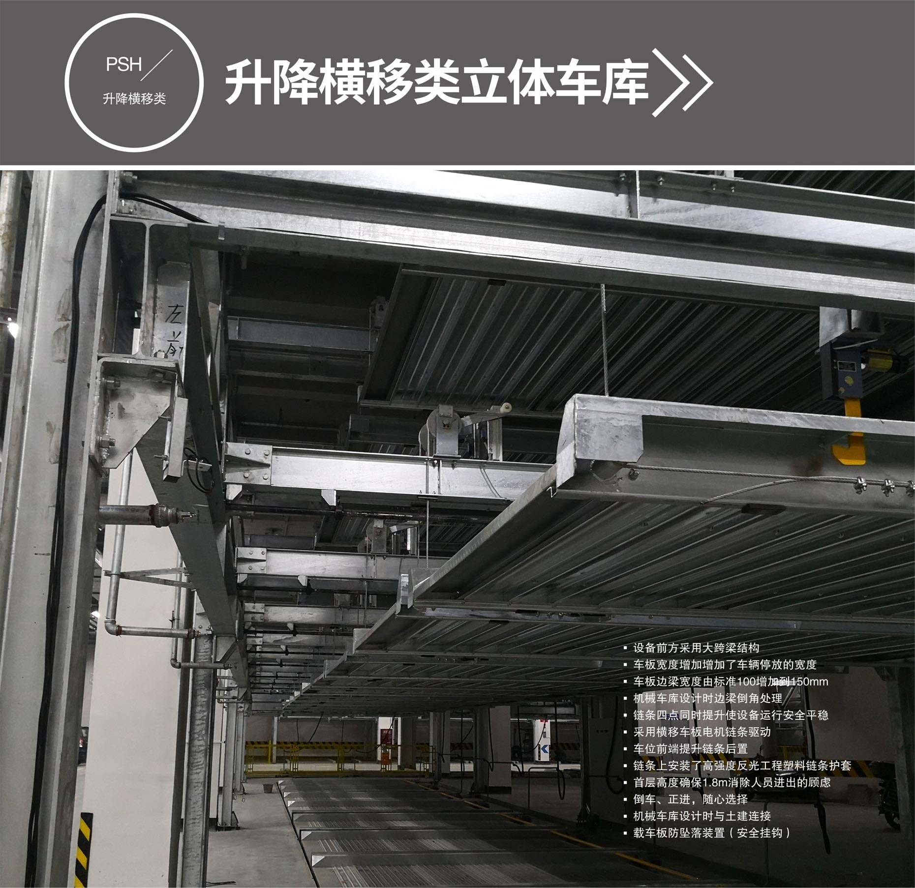 四柱升降式機械式立體停車設備過驗收升降橫移式立體車庫